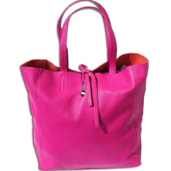 Florence ital. Shopper Echtleder Damen Business pink OTF112P