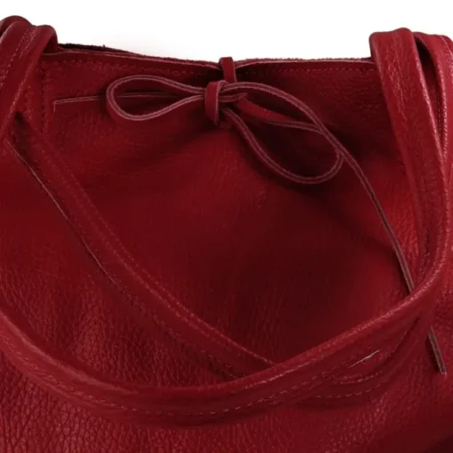 Florence ital. Shopper Echtleder Damen Business rot OTM107R