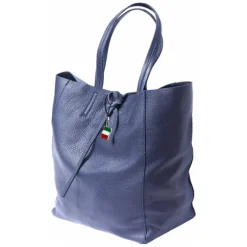 Florence ital. Shopper Echtleder Damen Business blau OTF112M