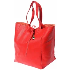 Florence ital. Shopper Echtleder Damen Business rot OTF112R