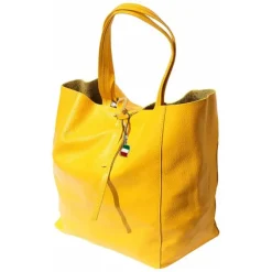 Florence ital. Shopper Echtleder Damen Business gelb OTF112Y