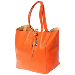 Florence ital. Shopper Echtleder Damen Business orange OTF112O