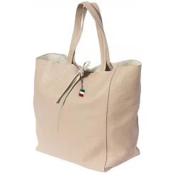 Florence ital. Shopper Echtleder Damen Business beige OTF112C