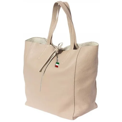 Florence ital. Shopper Echtleder Damen Business beige OTF112C