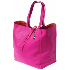 Florence ital. Shopper Echtleder Damen Business pink OTF112P
