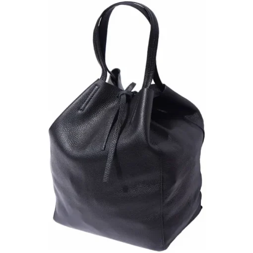 Florence ital. Shopper Echtleder Damen Business schwarz OTF112S