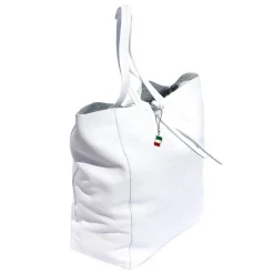 Florence ital. Shopper Echtleder Damen Business weiß OTF112W