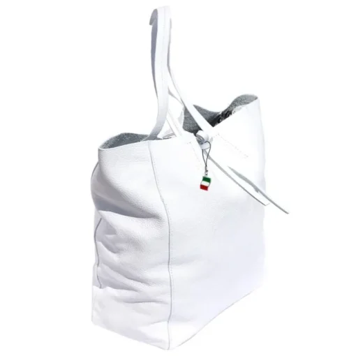 Florence ital. Shopper Echtleder Damen Business weiß OTF112W