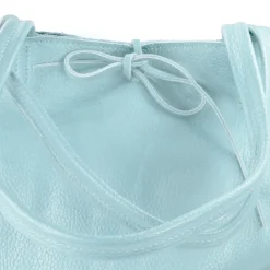 Florence ital. Shopper Echtleder Damen Business hellblau OTM107H