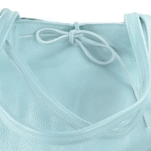 Florence ital. Shopper Echtleder Damen Business hellblau OTM107H