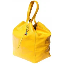 Florence ital. Shopper Echtleder Damen Business gelb OTF112Y