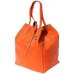 Florence ital. Shopper Echtleder Damen Business orange OTF112O