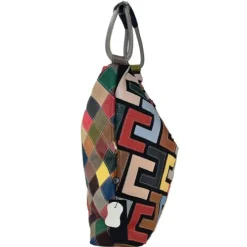 Florence ital. Shopper Echtleder Damen Patchwork farbig OTM101F