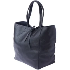 Florence ital. Shopper Echtleder Damen Business schwarz OTF112S