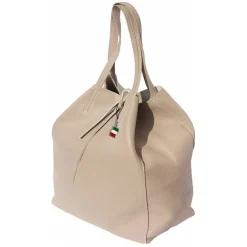 Florence ital. Shopper Echtleder Damen Business beige OTF112C