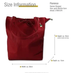 Florence ital. Shopper Echtleder Damen Business rot OTM107R