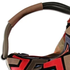 Florence ital. Shopper Echtleder Damen Patchwork farbig OTM101F