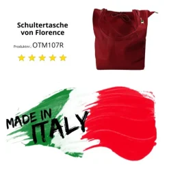 Florence ital. Shopper Echtleder Damen Business rot OTM107R