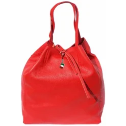 Florence ital. Shopper Echtleder Damen Business rot OTF112R