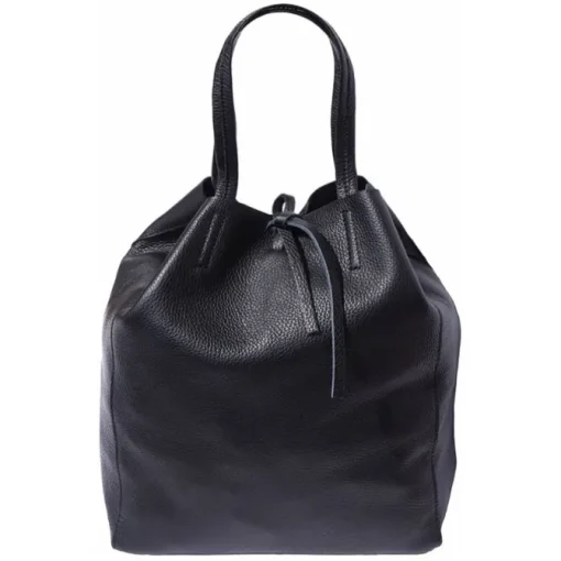 Florence ital. Shopper Echtleder Damen Business schwarz OTF112S