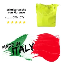Florence ital. Shopper Echtleder Damen Business gelbgrün OTM107Y