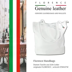 Florence ital. Shopper Echtleder Damen Business weiß OTM107W