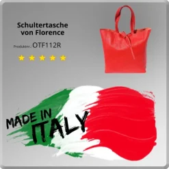 Florence ital. Shopper Echtleder Damen Business rot OTF112R