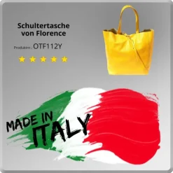 Florence ital. Shopper Echtleder Damen Business gelb OTF112Y