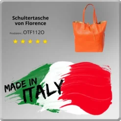 Florence ital. Shopper Echtleder Damen Business orange OTF112O