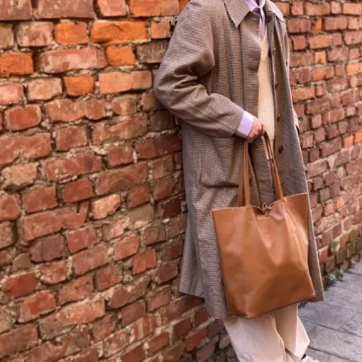 Florence ital. Shopper Echtleder Damen Business cognac OTF112N