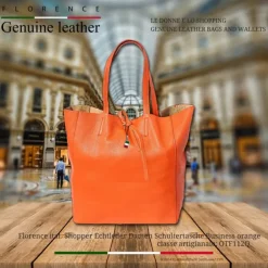 Florence ital. Shopper Echtleder Damen Business orange OTF112O