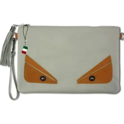 Florence Jugend Handgelenktasche Tasche Echtleder grau OTF805K