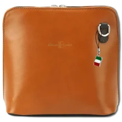 Florence Mini Damen Handtasche echtes Leder cognac braun OTF109O