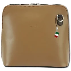 Florence Mini Damen Handtasche echtes Leder taupe braun OTF109C