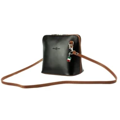Florence Mini Damen Handtasche echtes Leder schwarz braun OTF109F