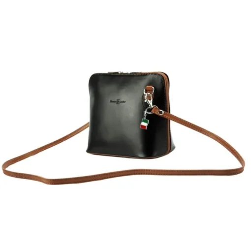 Florence Mini Damen Handtasche echtes Leder schwarz braun OTF109F