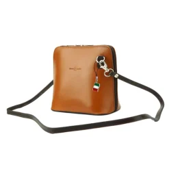 Florence Mini Damen Handtasche echtes Leder cognac braun OTF109O