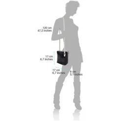 Florence Mini Damen Handtasche echtes Leder blau, braun OTF109B