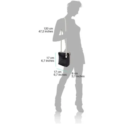 Florence Mini Damen Handtasche echtes Leder blau, braun OTF109B