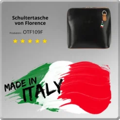 Florence Mini Damen Handtasche echtes Leder schwarz braun OTF109F
