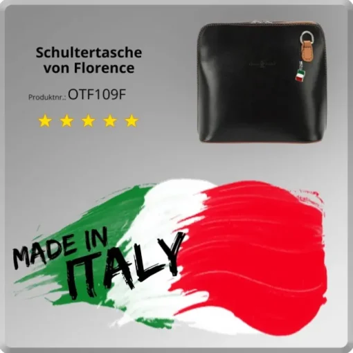 Florence Mini Damen Handtasche echtes Leder schwarz braun OTF109F