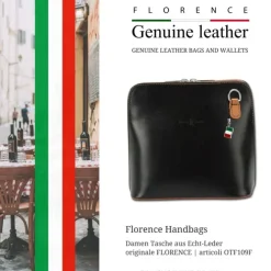 Florence Mini Damen Handtasche echtes Leder schwarz braun OTF109F