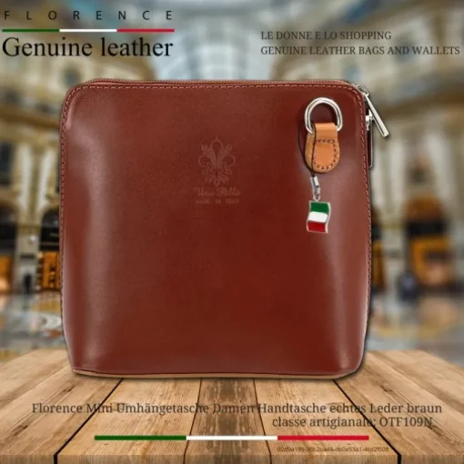 Florence Mini Damen Handtasche echtes Leder braun OTF109N