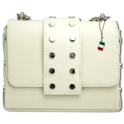 Florence Nieten Abendtasche Echtleder Damen beige OTF143C