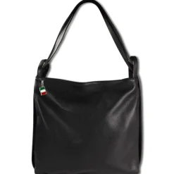 Florence Rucksack Damen Daypack Echtleder schwarz OTM108S