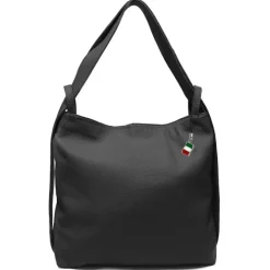 Florence Rucksack Damen Daypack Echtleder schwarz OTF611S