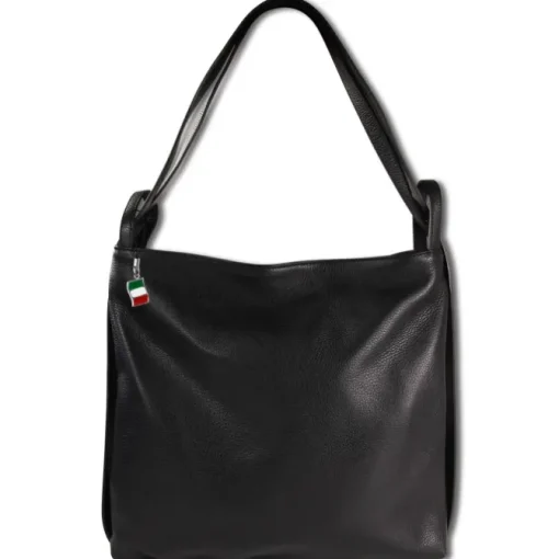 Florence Rucksack Damen Daypack Echtleder schwarz OTM108S