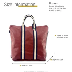 Florence Rucksack Damen Daypack Echtleder rot OTF609R