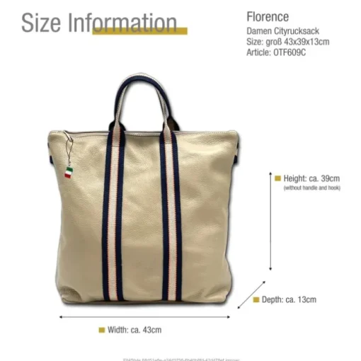 Florence Rucksack Damen Daypack Echtleder taube OTF609C