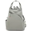 Florence Rucksack Damen Echtleder Cityrucksack hellgrau OTF613K